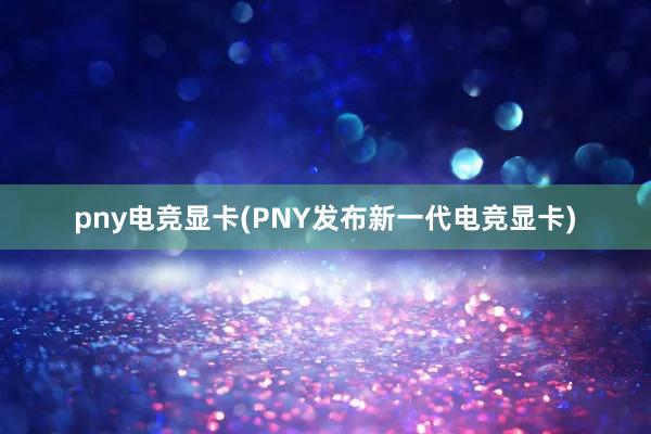 pny电竞显卡(PNY发布新一代电竞显卡)