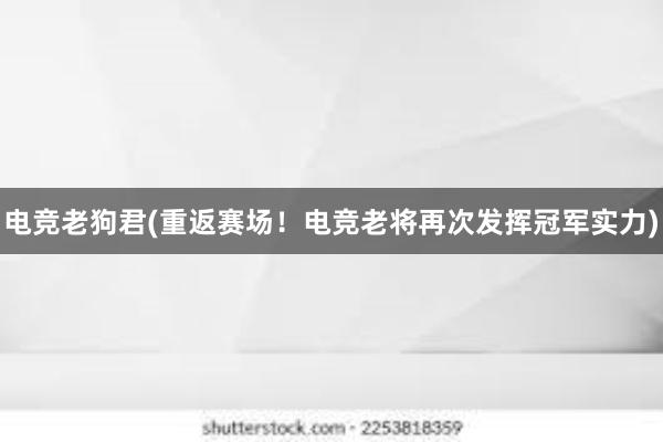 电竞老狗君(重返赛场！电竞老将再次发挥冠军实力)