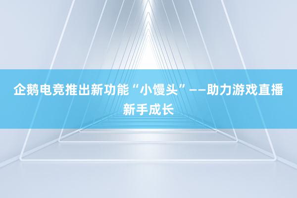 企鹅电竞推出新功能“小馒头”——助力游戏直播新手成长