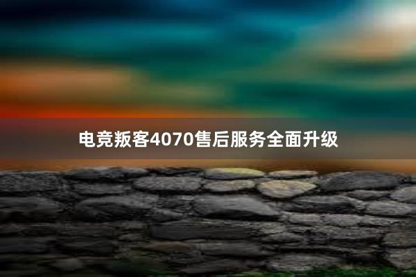 电竞叛客4070售后服务全面升级